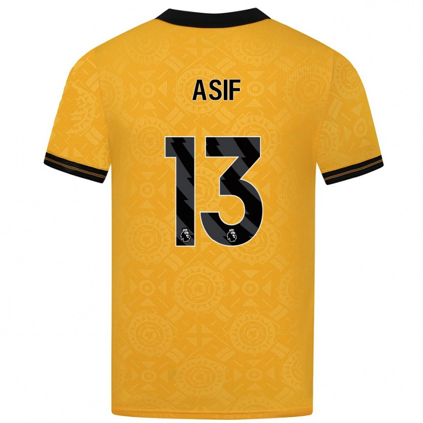 Danxen Mujer Camiseta Daston Asif #13 Amarillo Negro 1ª Equipación 2025/26 La Camisa