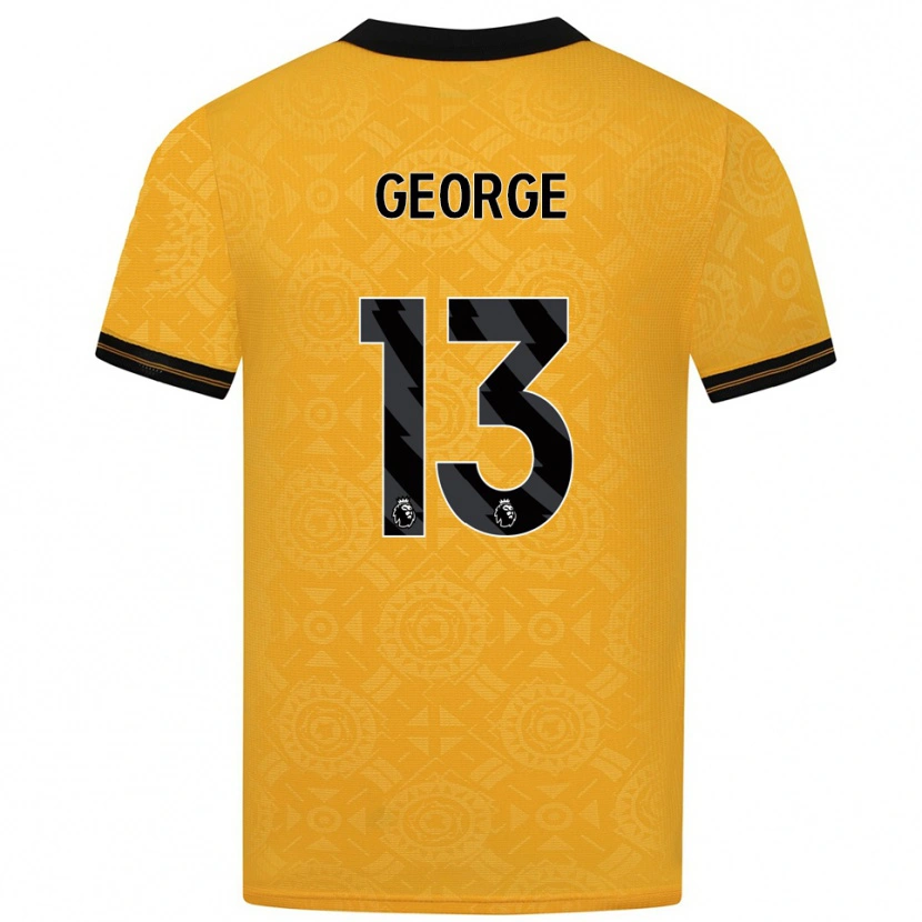 Danxen Mujer Camiseta Harry George #13 Amarillo Negro 1ª Equipación 2025/26 La Camisa