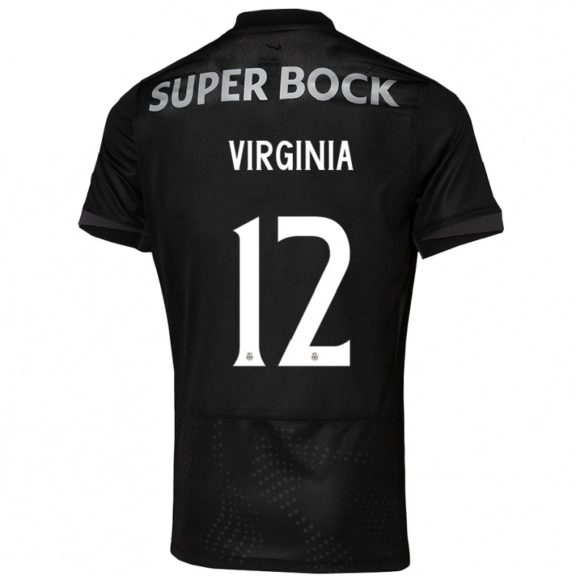Danxen Mujer Camiseta João Virgínia #12 Negro Blanco 2ª Equipación 2025/26 La Camisa