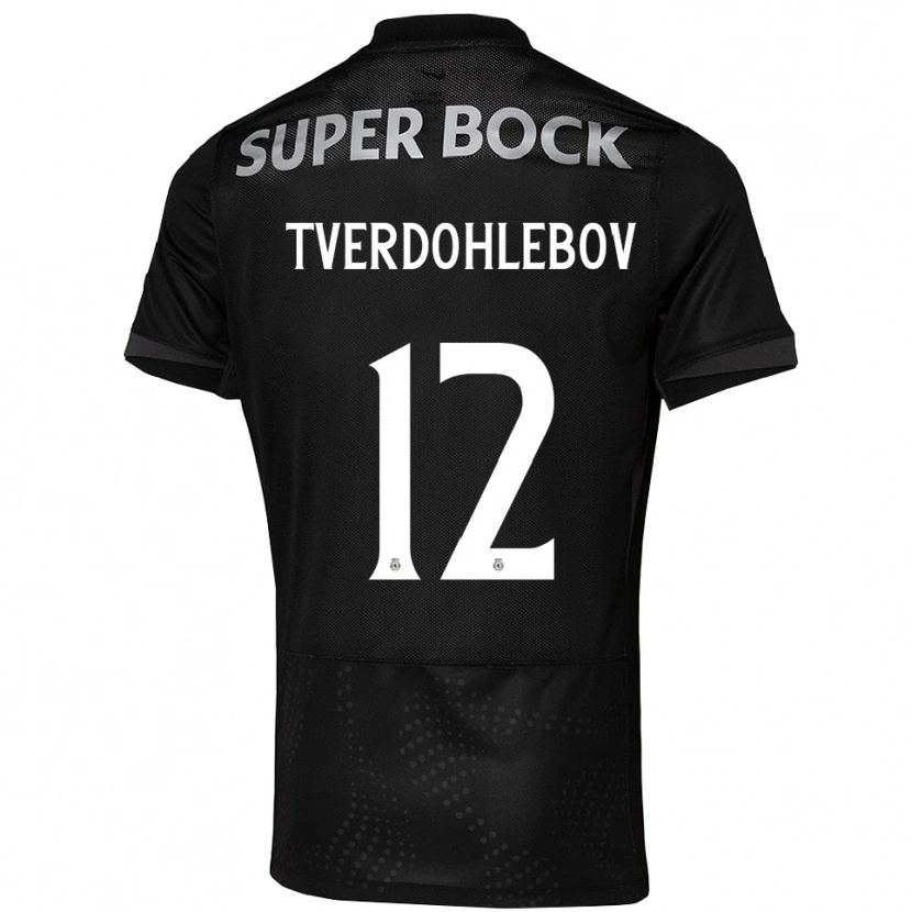 Danxen Mujer Camiseta Alex Tverdohlebov #12 Negro Blanco 2ª Equipación 2025/26 La Camisa
