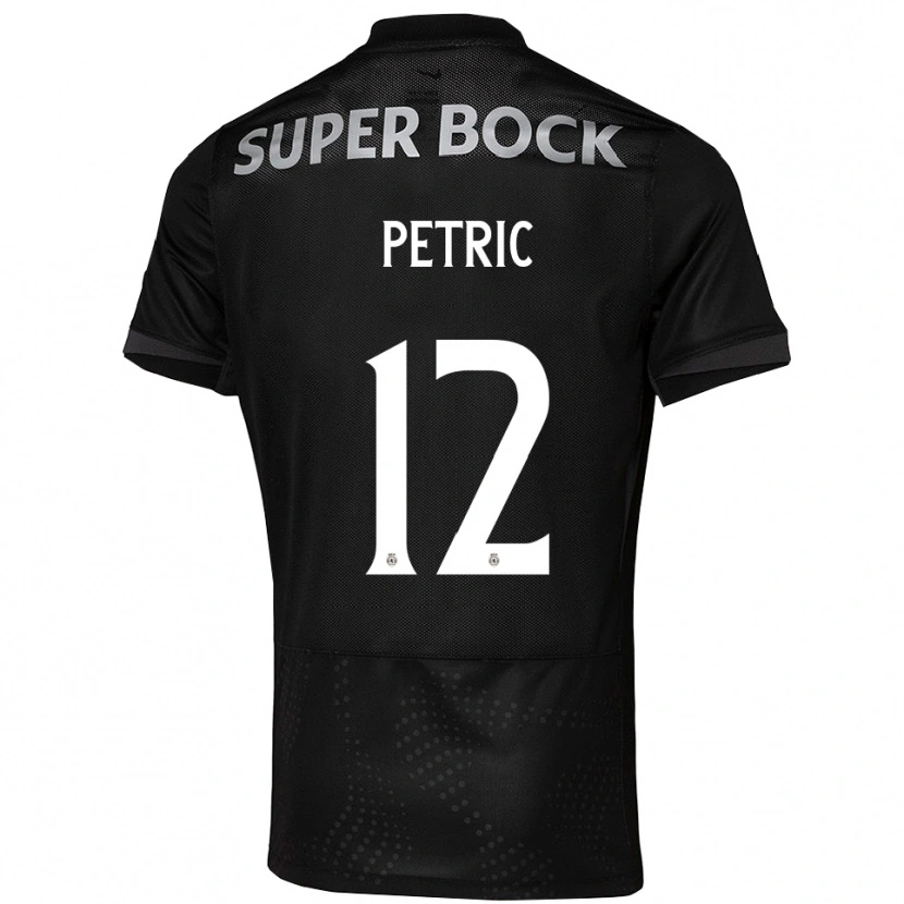 Danxen Mujer Camiseta Luka Petric #12 Negro Blanco 2ª Equipación 2025/26 La Camisa
