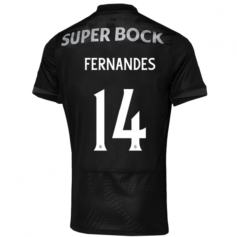 Danxen Mujer Camiseta Santiago Fernandes #14 Negro Blanco 2ª Equipación 2025/26 La Camisa