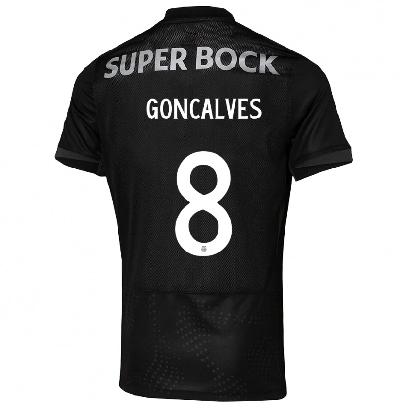 Danxen Mujer Camiseta Pedro Gonçalves #8 Negro Blanco 2ª Equipación 2025/26 La Camisa