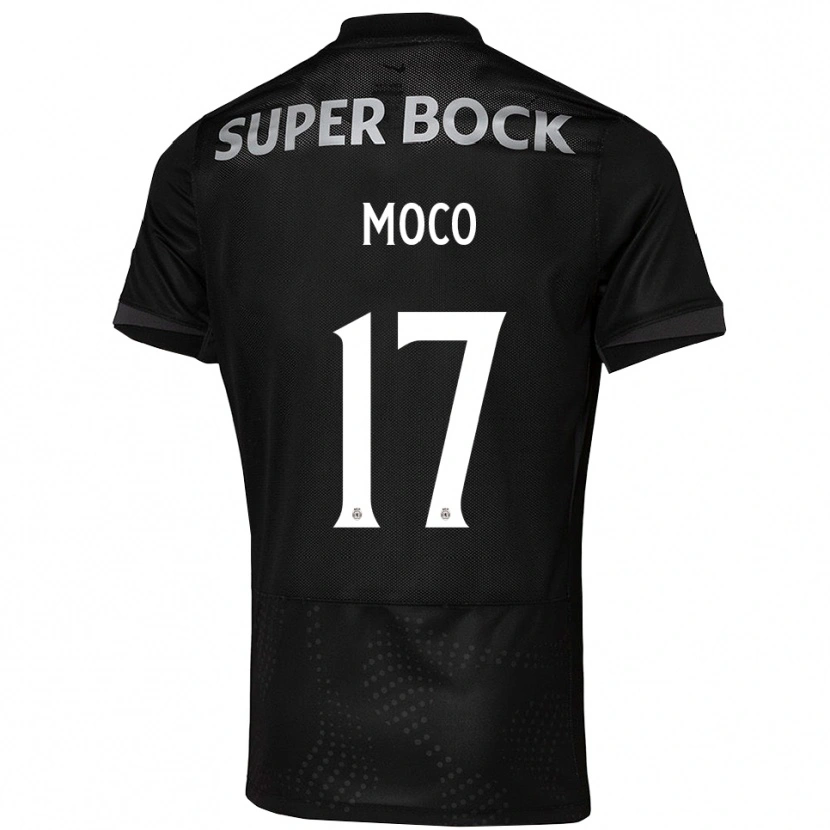 Danxen Mujer Camiseta Afonso Moço #17 Negro Blanco 2ª Equipación 2025/26 La Camisa