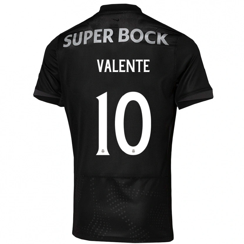 Danxen Mujer Camiseta João Valente #10 Negro Blanco 2ª Equipación 2025/26 La Camisa