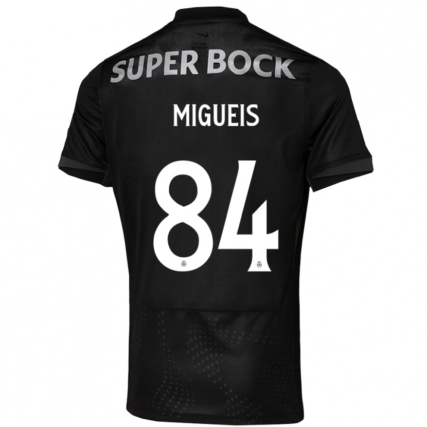 Danxen Mujer Camiseta Pedro Miguéis #84 Negro Blanco 2ª Equipación 2025/26 La Camisa