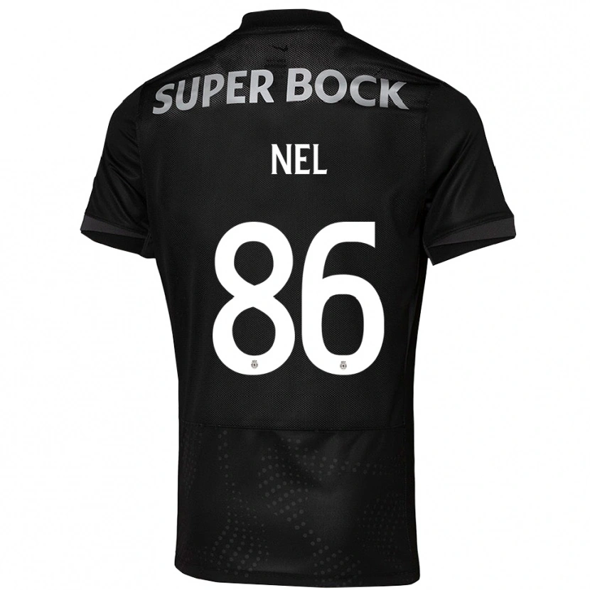 Danxen Mujer Camiseta Rafael Nel #86 Negro Blanco 2ª Equipación 2025/26 La Camisa