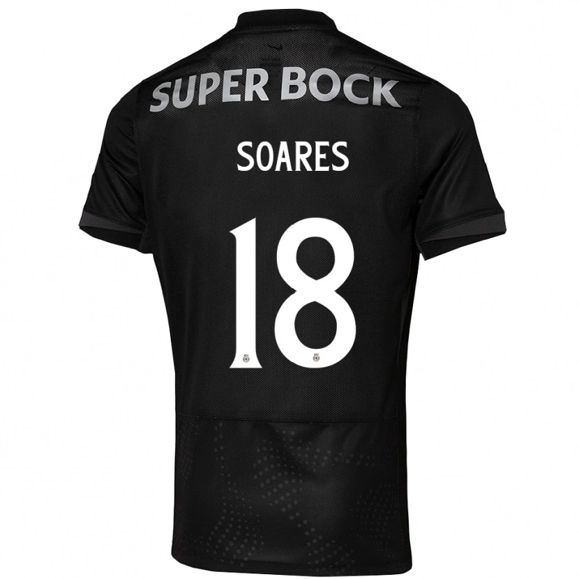 Danxen Mujer Camiseta Simão Soares #18 Negro Blanco 2ª Equipación 2025/26 La Camisa