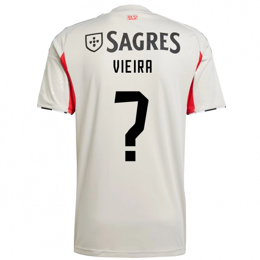 Danxen Mujer Camiseta Miguel Vieira #0 Blanco Roto Rojo 2ª Equipación 2025/26 La Camisa