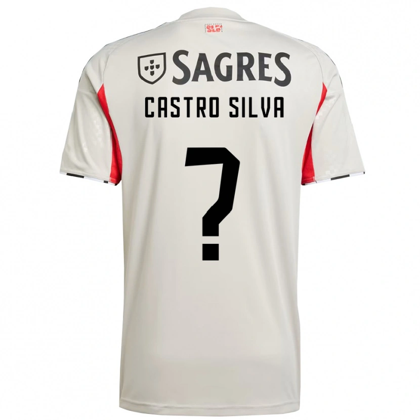 Danxen Mujer Camiseta Guilherme Castro Silva #0 Blanco Roto Rojo 2ª Equipación 2025/26 La Camisa