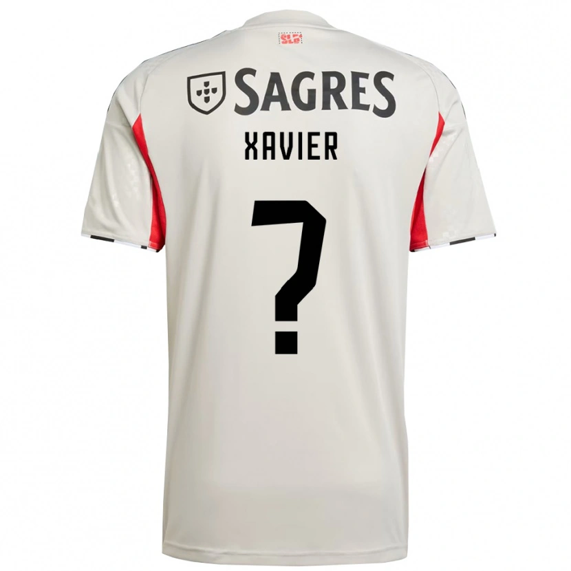 Danxen Mujer Camiseta Luiz Xavier #0 Blanco Roto Rojo 2ª Equipación 2025/26 La Camisa