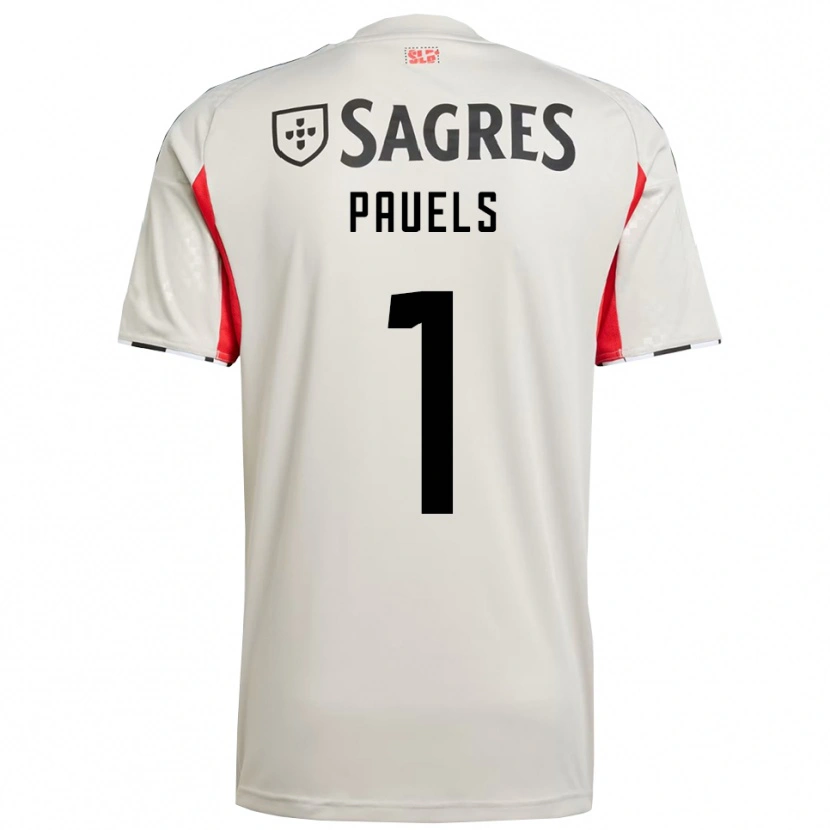 Danxen Mujer Camiseta Lena Pauels #1 Blanco Roto Rojo 2ª Equipación 2025/26 La Camisa