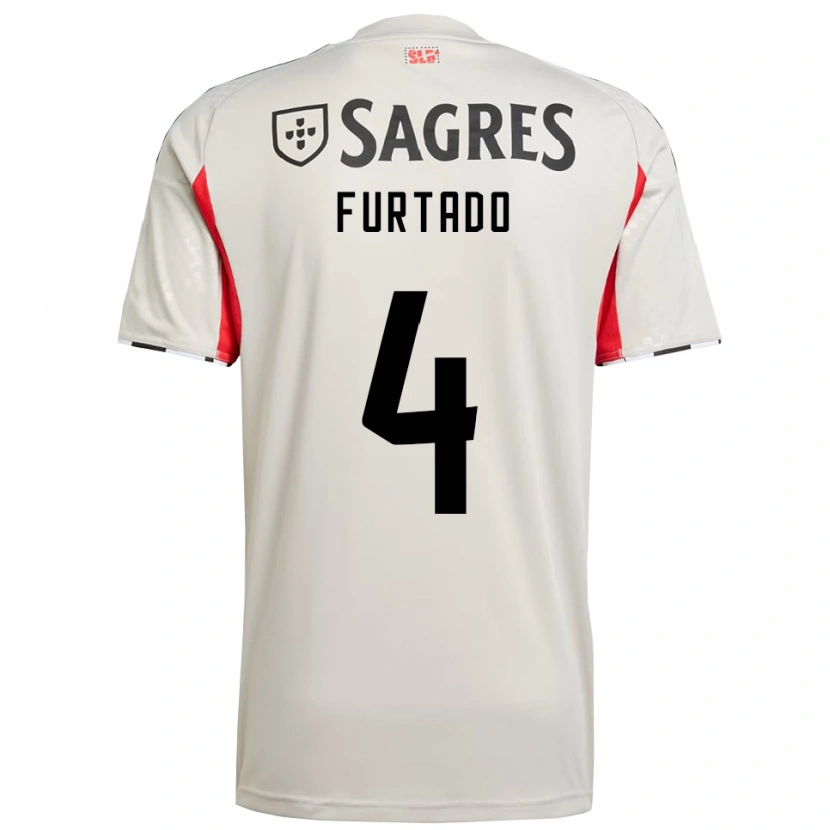 Danxen Mujer Camiseta Mauro Furtado #4 Blanco Roto Rojo 2ª Equipación 2025/26 La Camisa