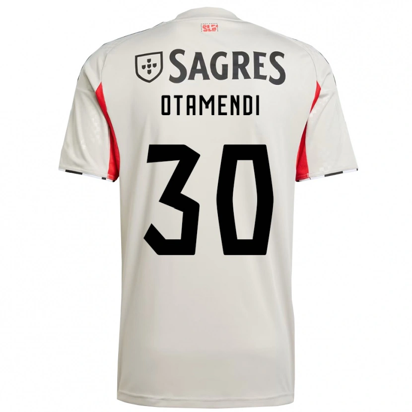 Danxen Mujer Camiseta Nicolás Otamendi #30 Blanco Roto Rojo 2ª Equipación 2025/26 La Camisa