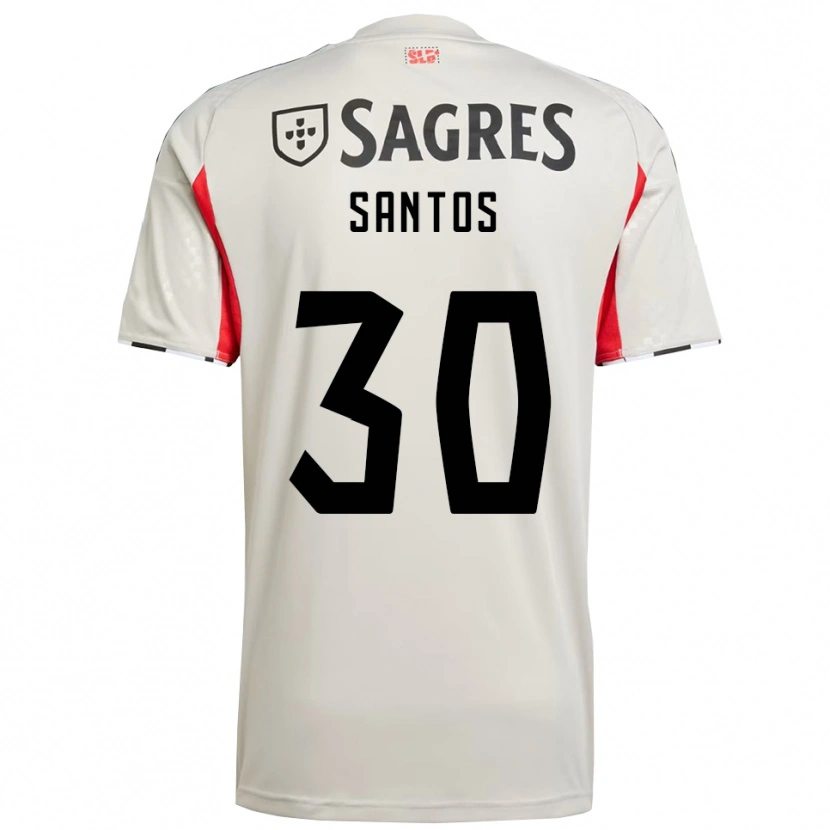 Danxen Mujer Camiseta Daniela Santos #30 Blanco Roto Rojo 2ª Equipación 2025/26 La Camisa