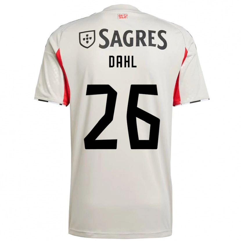 Danxen Mujer Camiseta Samuel Dahl #26 Blanco Roto Rojo 2ª Equipación 2025/26 La Camisa