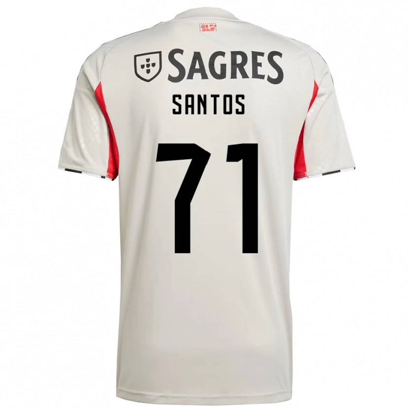 Danxen Mujer Camiseta Leandro Santos #71 Blanco Roto Rojo 2ª Equipación 2025/26 La Camisa