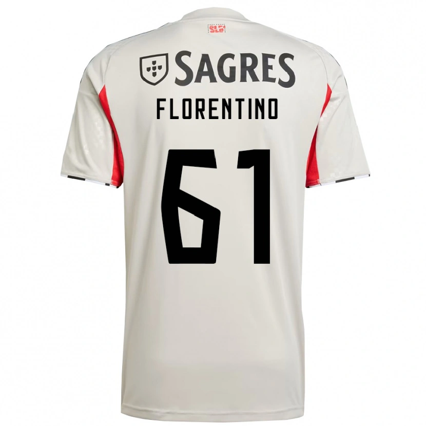 Danxen Mujer Camiseta Florentino #61 Blanco Roto Rojo 2ª Equipación 2025/26 La Camisa