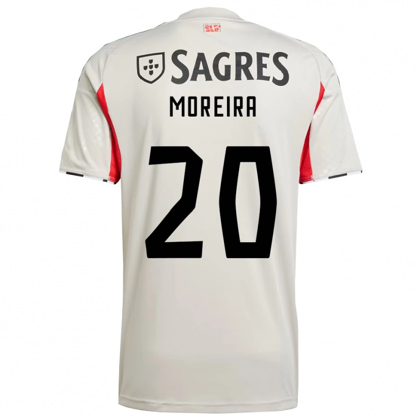 Danxen Mujer Camiseta André Moreira #20 Blanco Roto Rojo 2ª Equipación 2025/26 La Camisa