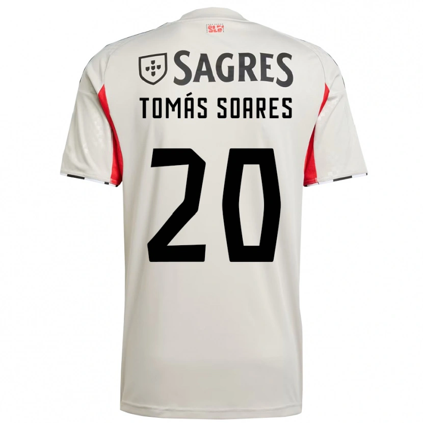 Danxen Mujer Camiseta Tomás Soares #20 Blanco Roto Rojo 2ª Equipación 2025/26 La Camisa