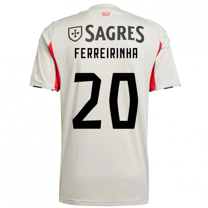 Danxen Mujer Camiseta Afonso Ferreirinha #20 Blanco Roto Rojo 2ª Equipación 2025/26 La Camisa