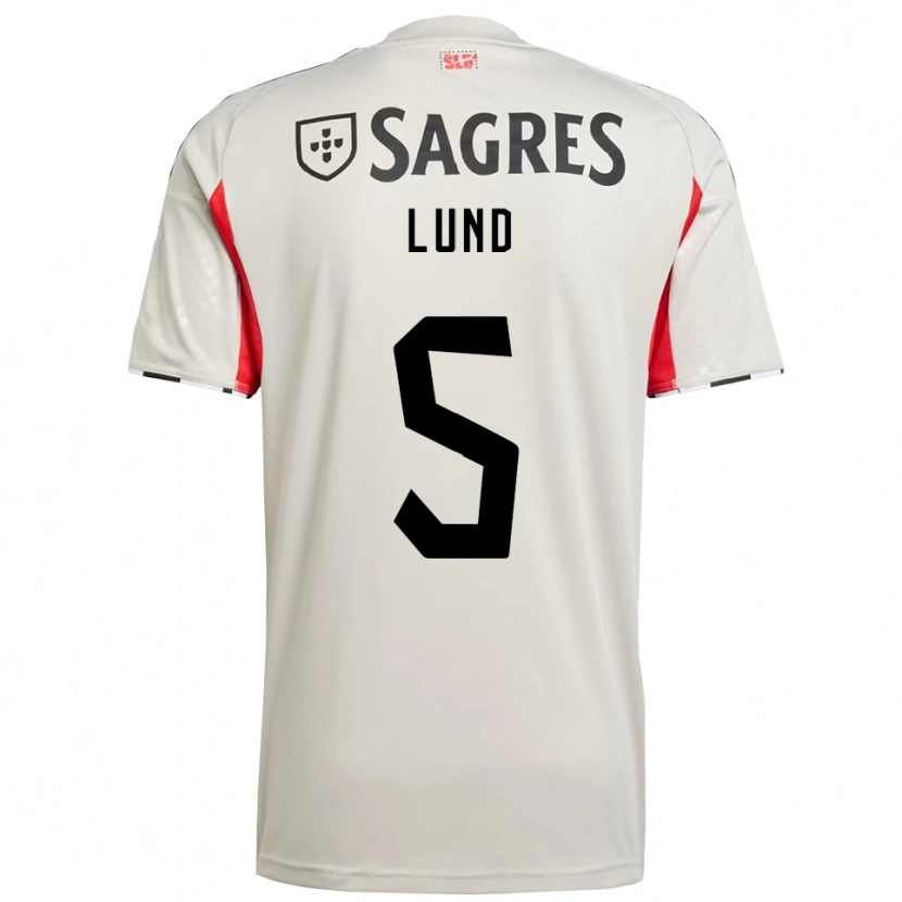 Danxen Mujer Camiseta Marit Lund #5 Blanco Roto Rojo 2ª Equipación 2025/26 La Camisa