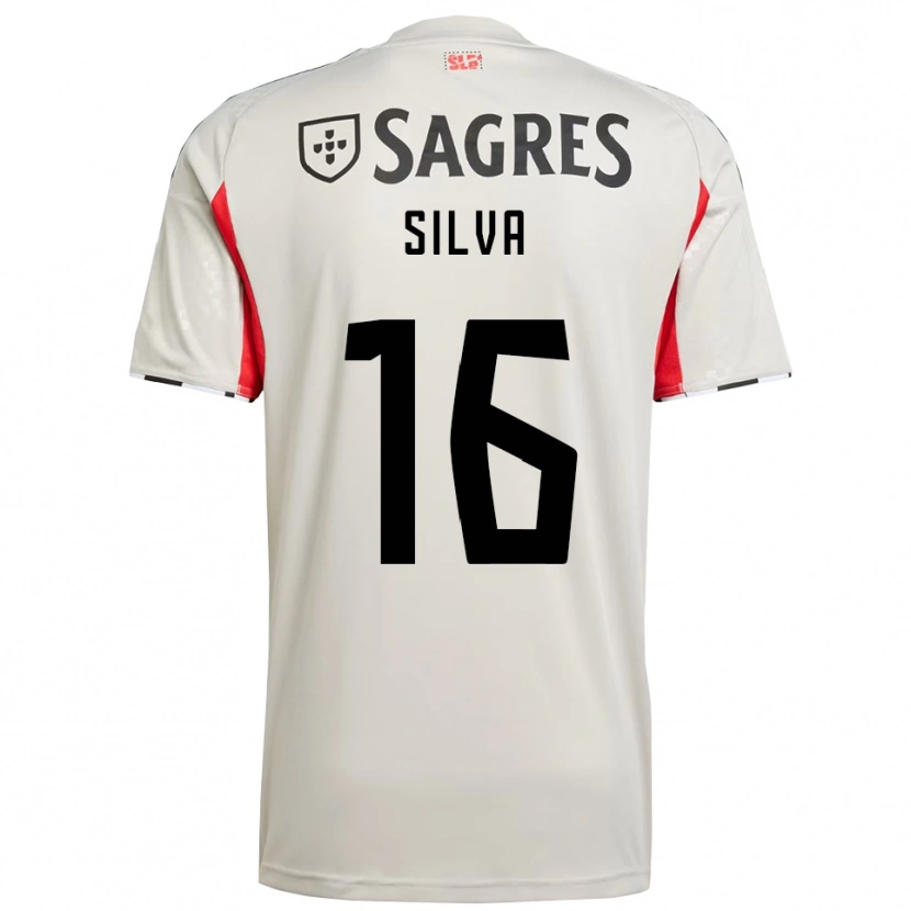 Danxen Mujer Camiseta Manu Silva #16 Blanco Roto Rojo 2ª Equipación 2025/26 La Camisa