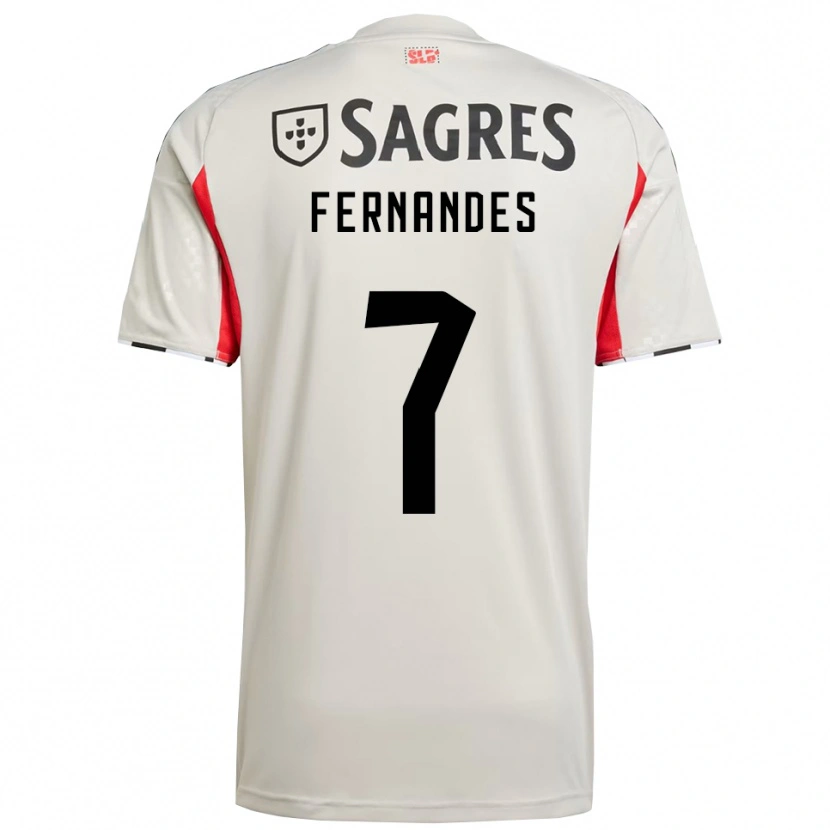 Danxen Mujer Camiseta Ricardo Fernandes #7 Blanco Roto Rojo 2ª Equipación 2025/26 La Camisa