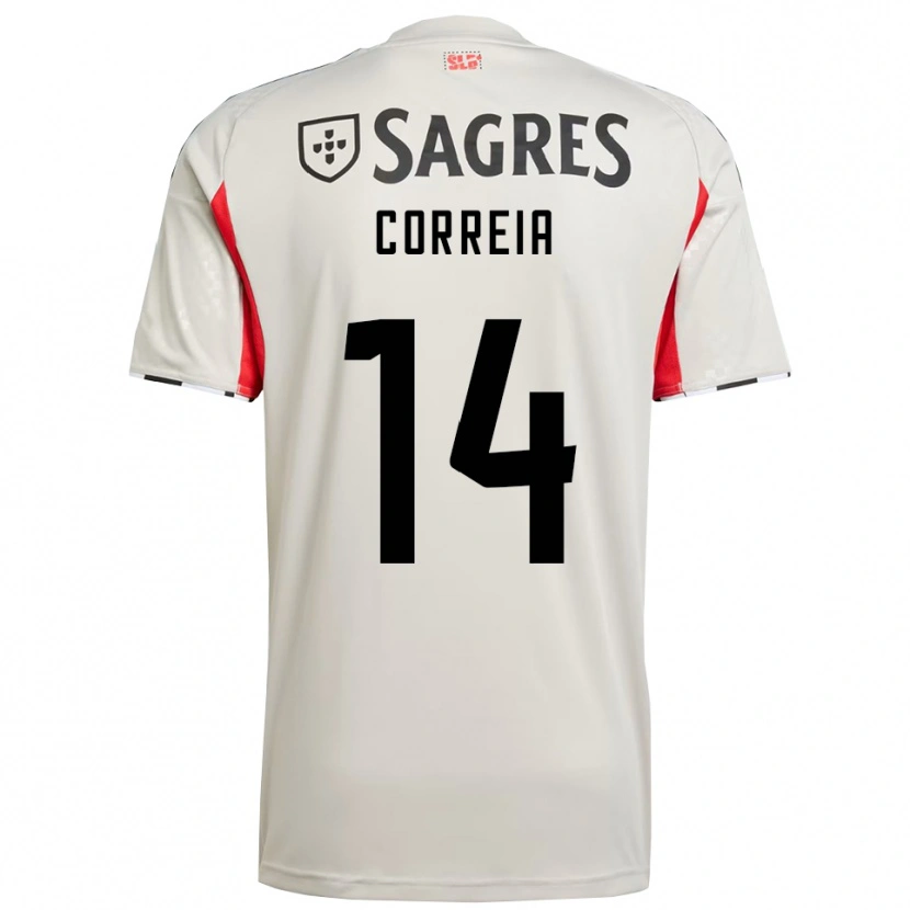Danxen Mujer Camiseta Carolina Correia #14 Blanco Roto Rojo 2ª Equipación 2025/26 La Camisa