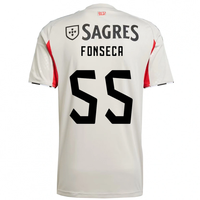 Danxen Mujer Camiseta João Fonseca #55 Blanco Roto Rojo 2ª Equipación 2025/26 La Camisa