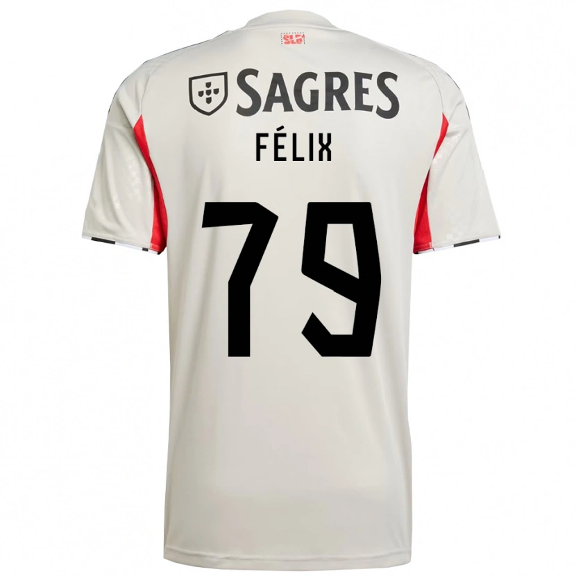 Danxen Mujer Camiseta Hugo Félix #79 Blanco Roto Rojo 2ª Equipación 2025/26 La Camisa