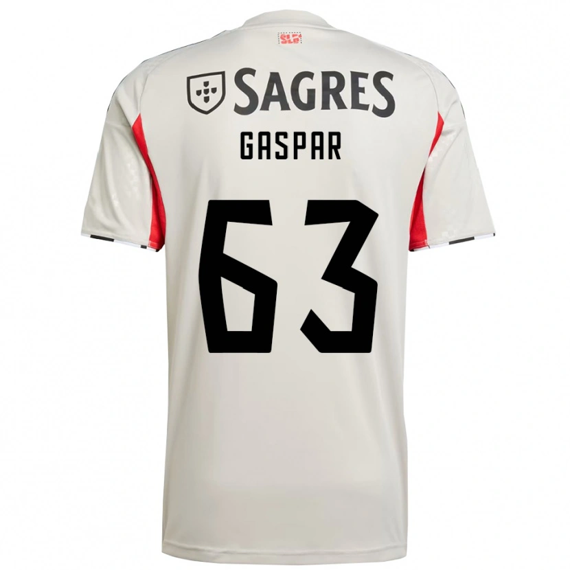Danxen Mujer Camiseta Guilherme Gaspar #63 Blanco Roto Rojo 2ª Equipación 2025/26 La Camisa