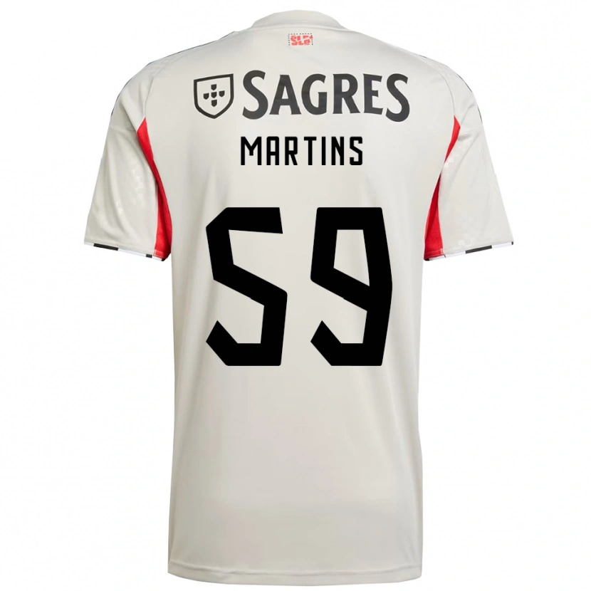 Danxen Mujer Camiseta Leandro Martins #59 Blanco Roto Rojo 2ª Equipación 2025/26 La Camisa