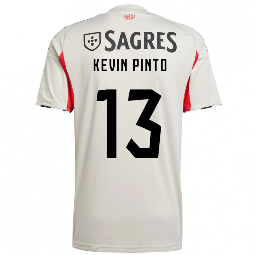 Danxen Mujer Camiseta Kevin Pinto #13 Blanco Roto Rojo 2ª Equipación 2025/26 La Camisa