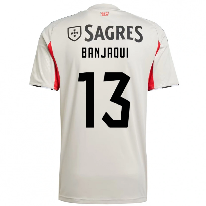 Danxen Mujer Camiseta Daniel Banjaqui #13 Blanco Roto Rojo 2ª Equipación 2025/26 La Camisa