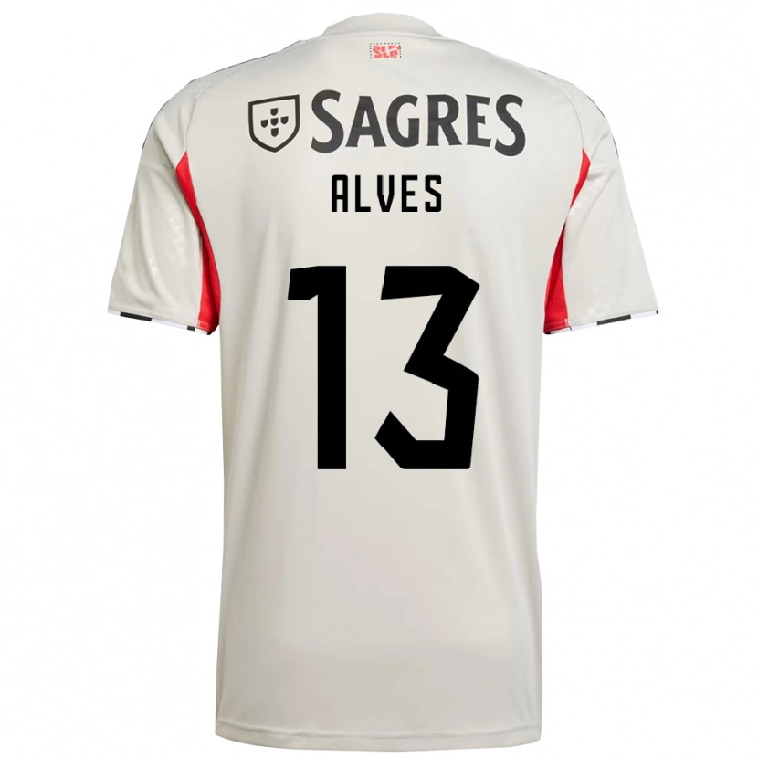 Danxen Mujer Camiseta Lúcia Alves #13 Blanco Roto Rojo 2ª Equipación 2025/26 La Camisa