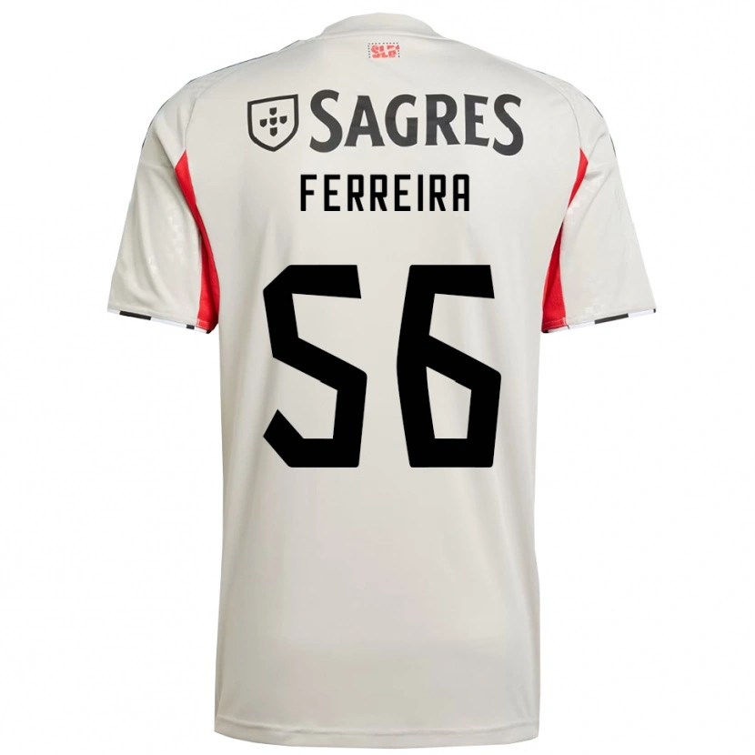 Danxen Mujer Camiseta Martim Ferreira #56 Blanco Roto Rojo 2ª Equipación 2025/26 La Camisa