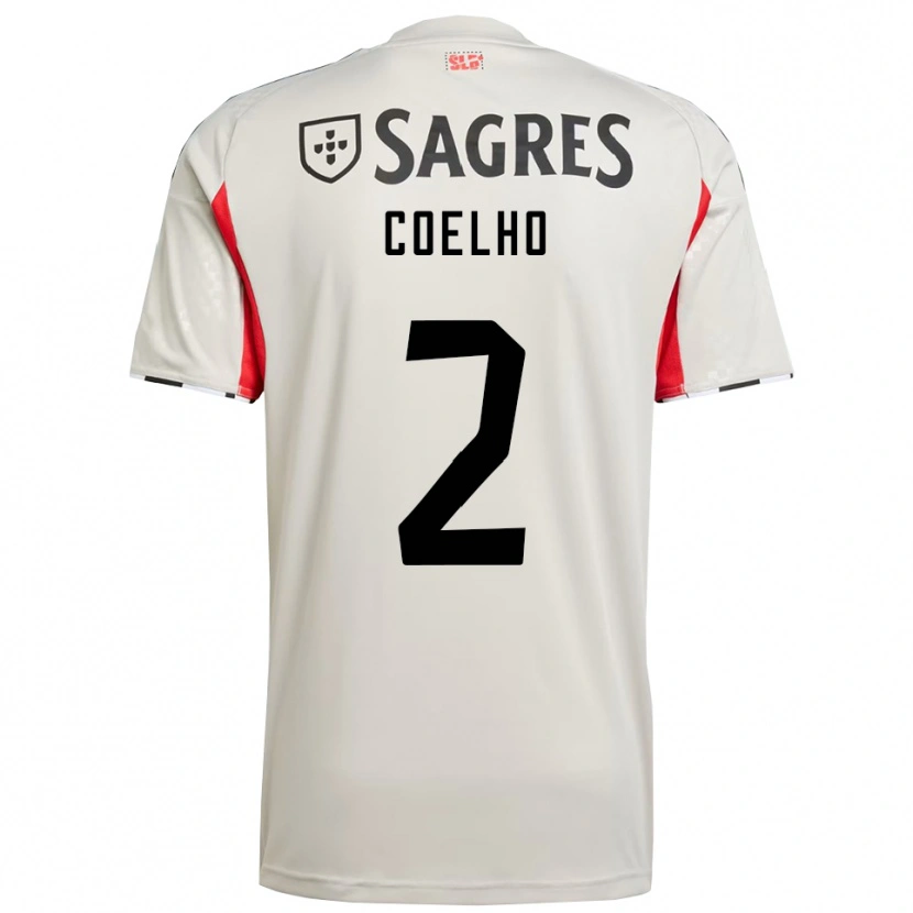 Danxen Mujer Camiseta Diogo Coelho #2 Blanco Roto Rojo 2ª Equipación 2025/26 La Camisa