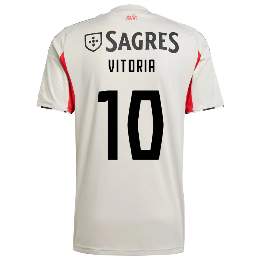 Danxen Mujer Camiseta Ana Vitoria #10 Blanco Roto Rojo 2ª Equipación 2025/26 La Camisa