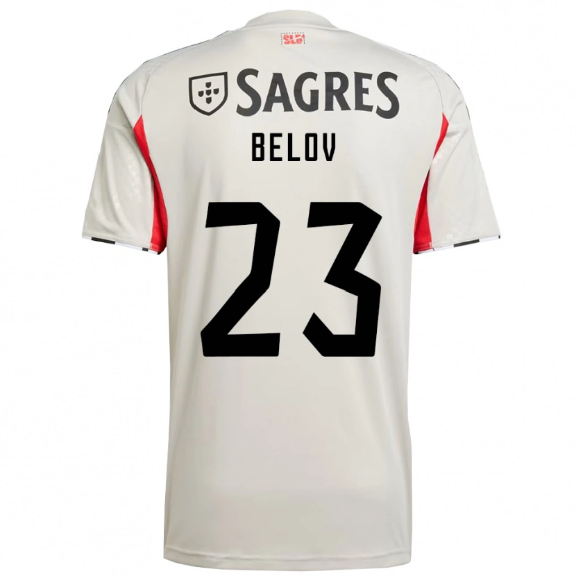 Danxen Mujer Camiseta Sevastian Belov #23 Blanco Roto Rojo 2ª Equipación 2025/26 La Camisa