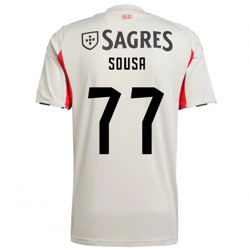 Danxen Mujer Camiseta Gerson Sousa #77 Blanco Roto Rojo 2ª Equipación 2025/26 La Camisa