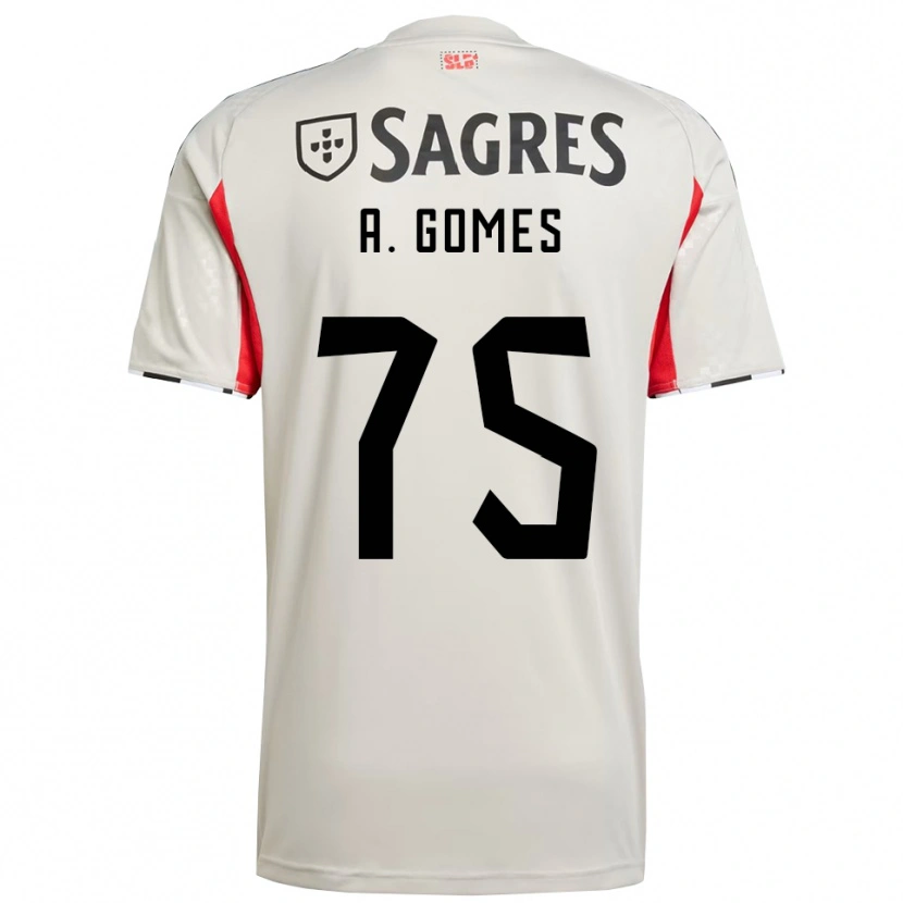 Danxen Mujer Camiseta André Gomes #75 Blanco Roto Rojo 2ª Equipación 2025/26 La Camisa