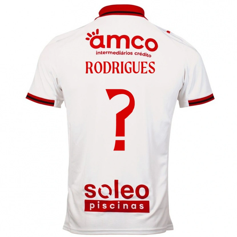 Danxen Mujer Camiseta David Rodrigues #0 Blanco Rojo 2ª Equipación 2025/26 La Camisa