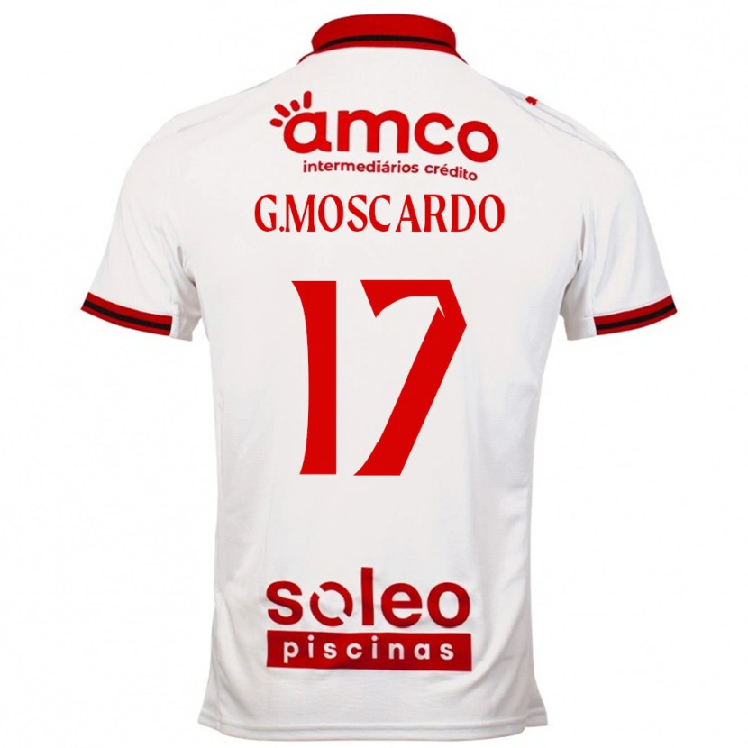Danxen Mujer Camiseta Gabriel Moscardo #17 Blanco Rojo 2ª Equipación 2025/26 La Camisa