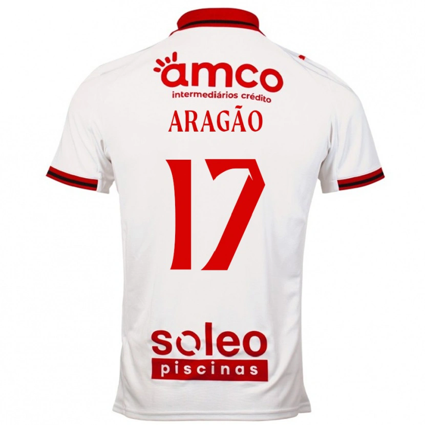 Danxen Mujer Camiseta João Aragão #17 Blanco Rojo 2ª Equipación 2025/26 La Camisa