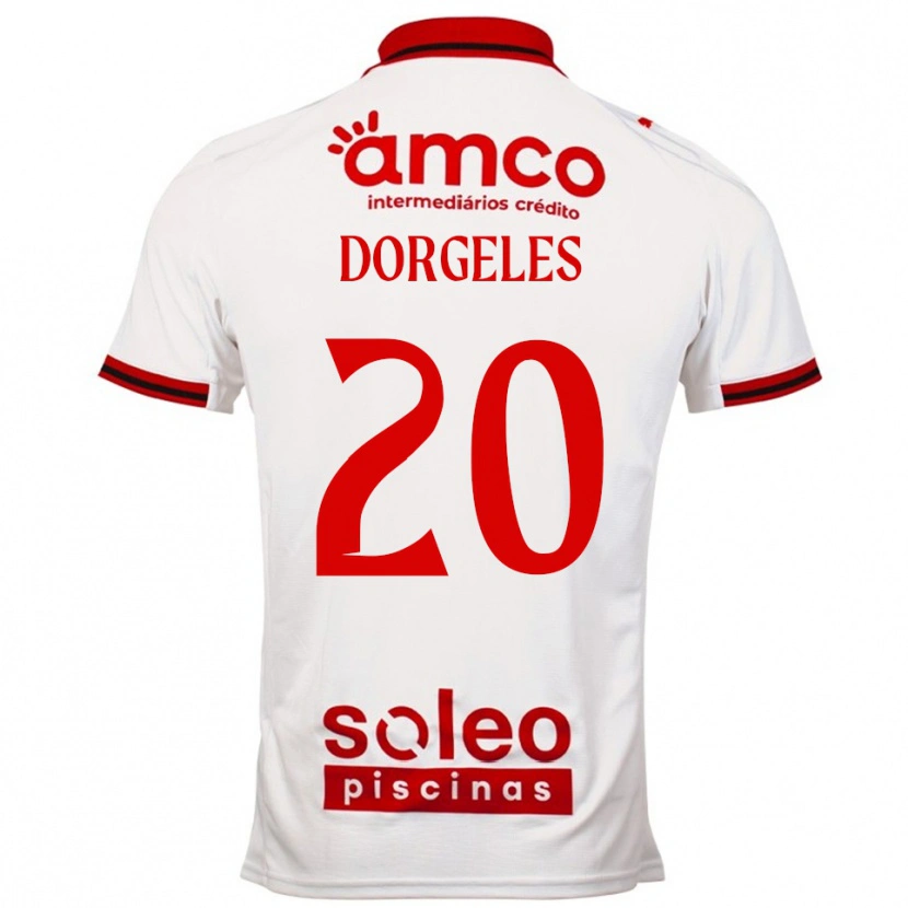 Danxen Mujer Camiseta Mario Dorgeles #20 Blanco Rojo 2ª Equipación 2025/26 La Camisa