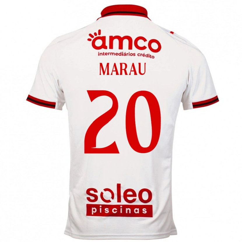 Danxen Mujer Camiseta Madalena Marau #20 Blanco Rojo 2ª Equipación 2025/26 La Camisa