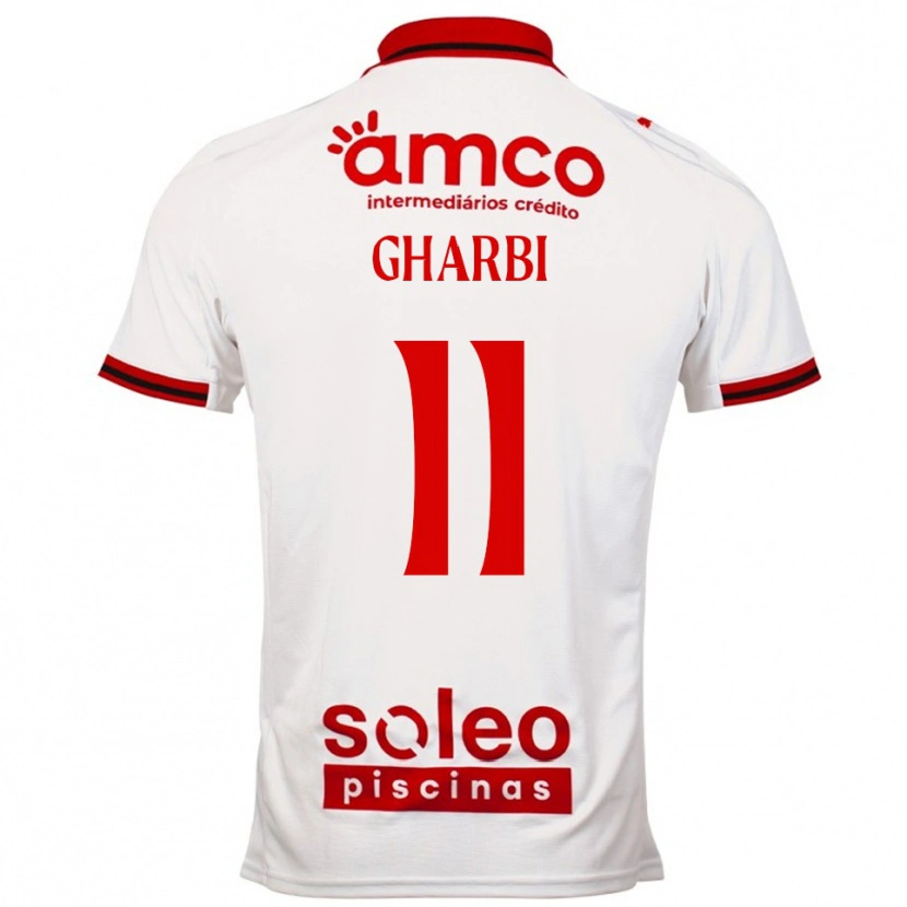 Danxen Mujer Camiseta Ismaël Gharbi #11 Blanco Rojo 2ª Equipación 2025/26 La Camisa