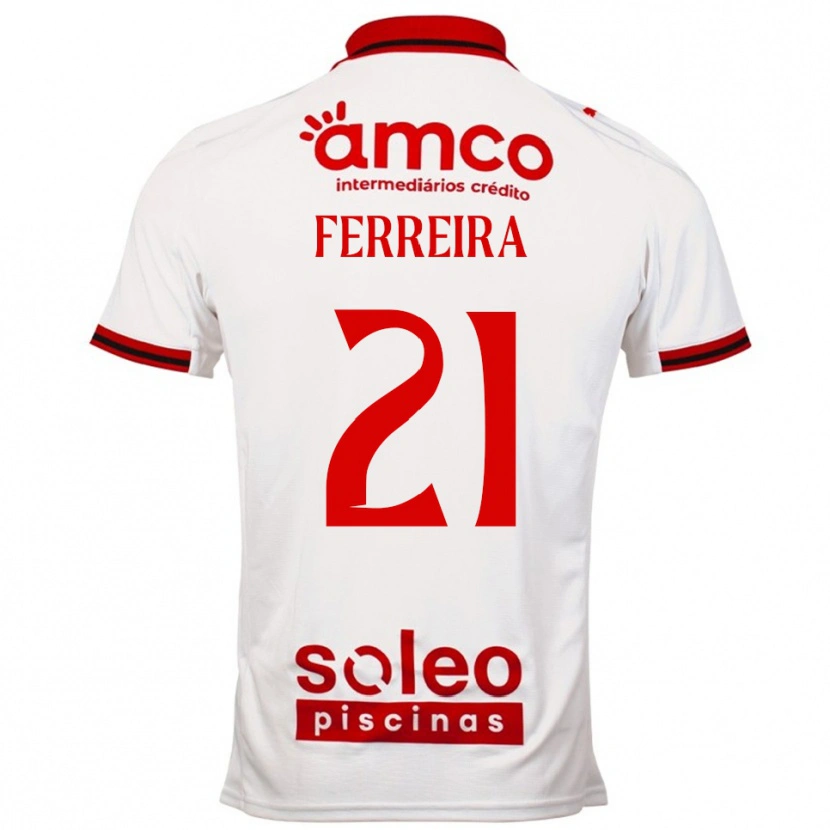 Danxen Mujer Camiseta Ana Carolina Ferreira #21 Blanco Rojo 2ª Equipación 2025/26 La Camisa