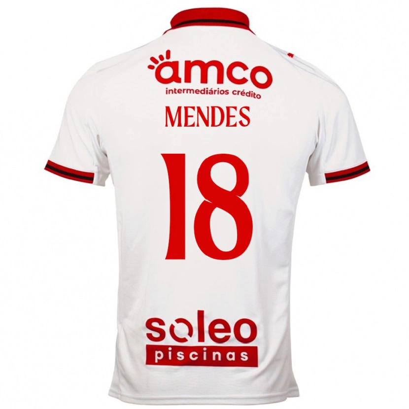 Danxen Mujer Camiseta Carolina Mendes #18 Blanco Rojo 2ª Equipación 2025/26 La Camisa